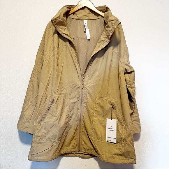 lululemon athletica Jackets & Blazers - Lululemon Hooded Mid-Length Utility Jacket  large Trench water repellent trnh